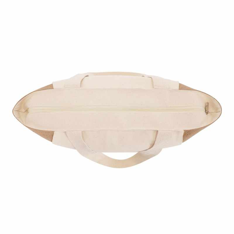 Borsa in Juta con stampa logo f.to 50x35x14 cm. - cod. MK21494