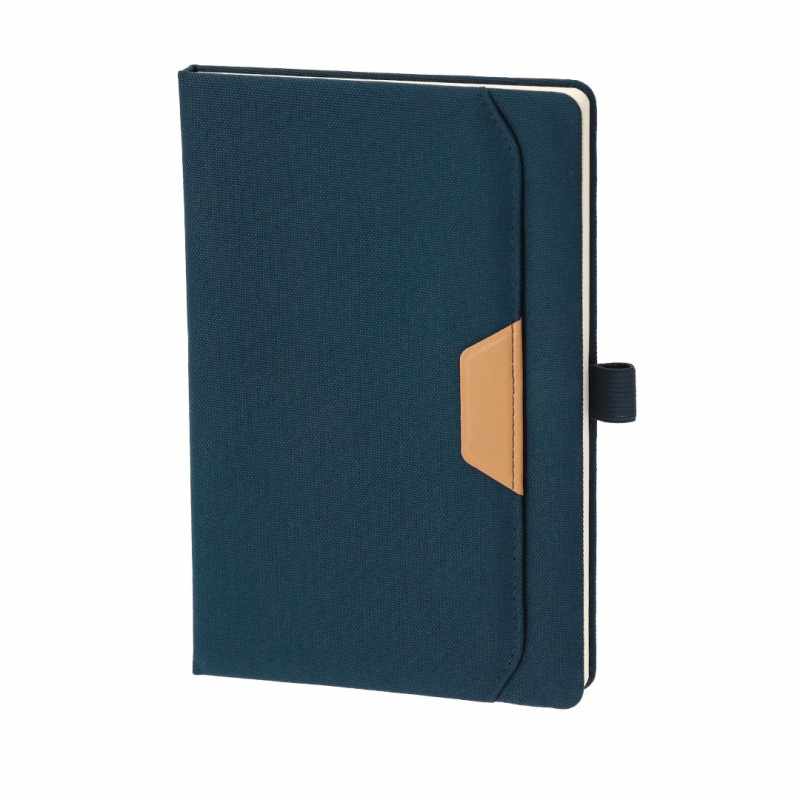 Block Notes con tasca esterna - 80 fogli di color crema a righe - cod. MK21656