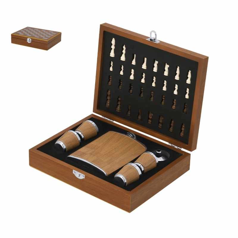 Scatola in legno con set liquori da personalizzare - cod. MK21846