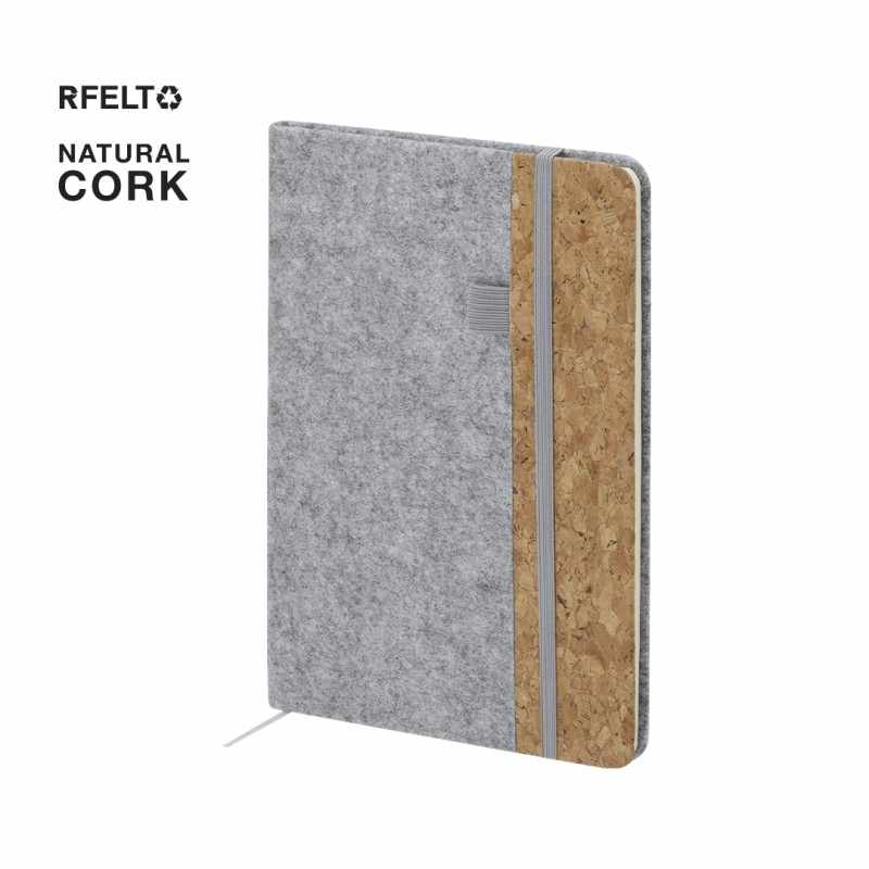 Block Notes con copertina in feltro e 80 fogli a righe - cod. MK21893