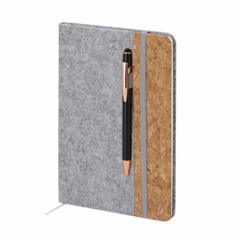 Block Notes con copertina in feltro e 80 fogli a righe - cod. MK21893