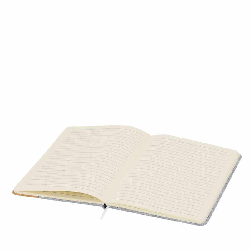 Block Notes con copertina in feltro e 80 fogli a righe - cod. MK21893