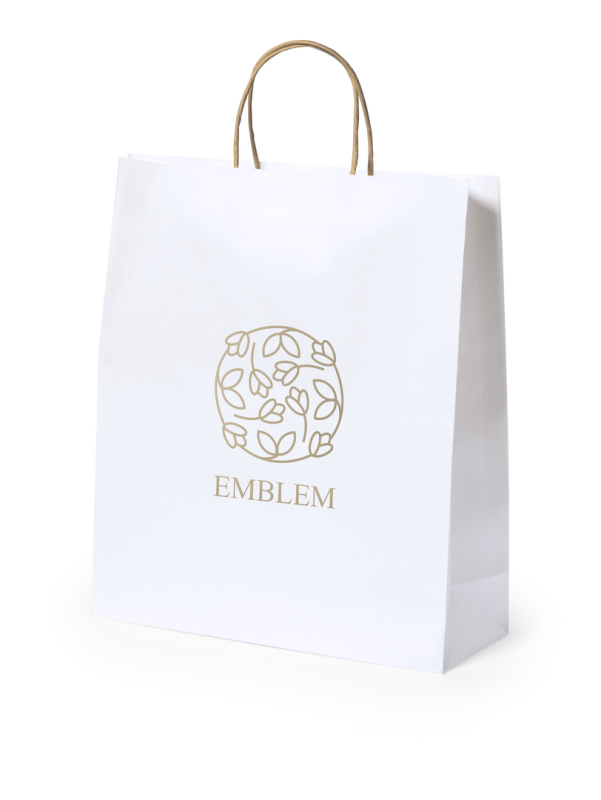 Borse in carta riciclata con manici in colore naturale f.to 32x40x12 cm. - cod. MK2720