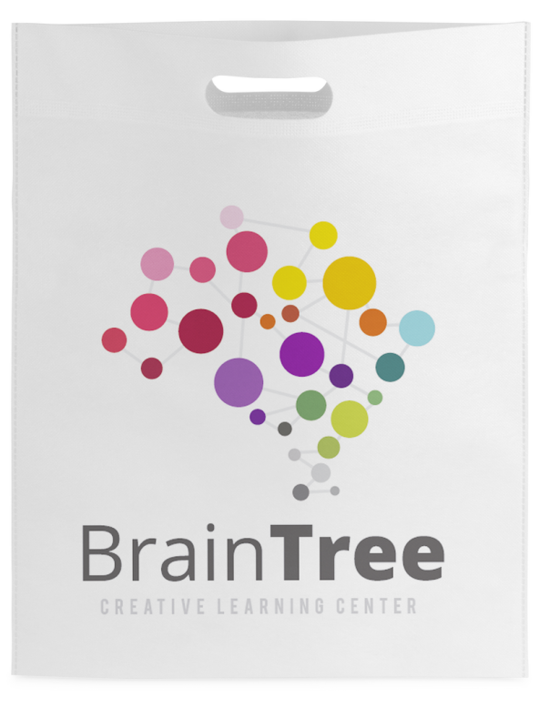 Borsa in TNT con manici fustellati e stampa logo f.to 34x43 cm. - cod. MK3200