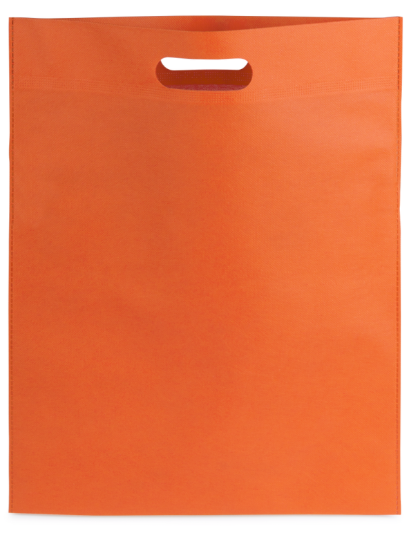 Borsa in TNT con manici fustellati e stampa logo f.to 34x43 cm. - cod. MK3200