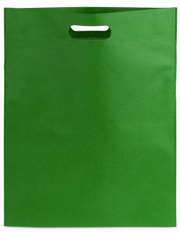 Borsa in TNT con manici fustellati e stampa logo f.to 34x43 cm. - cod. MK3200