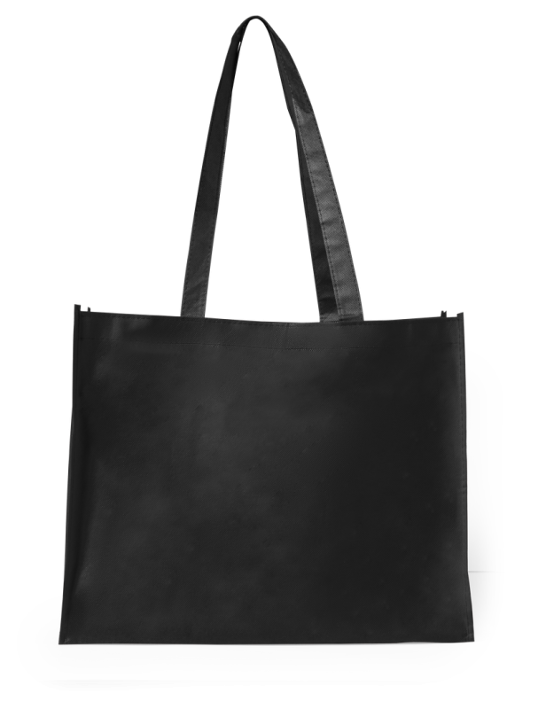 Borse in TNT con manici lunghi con scritte stampate f.to 40x32x11 cm. - cod. MK3209