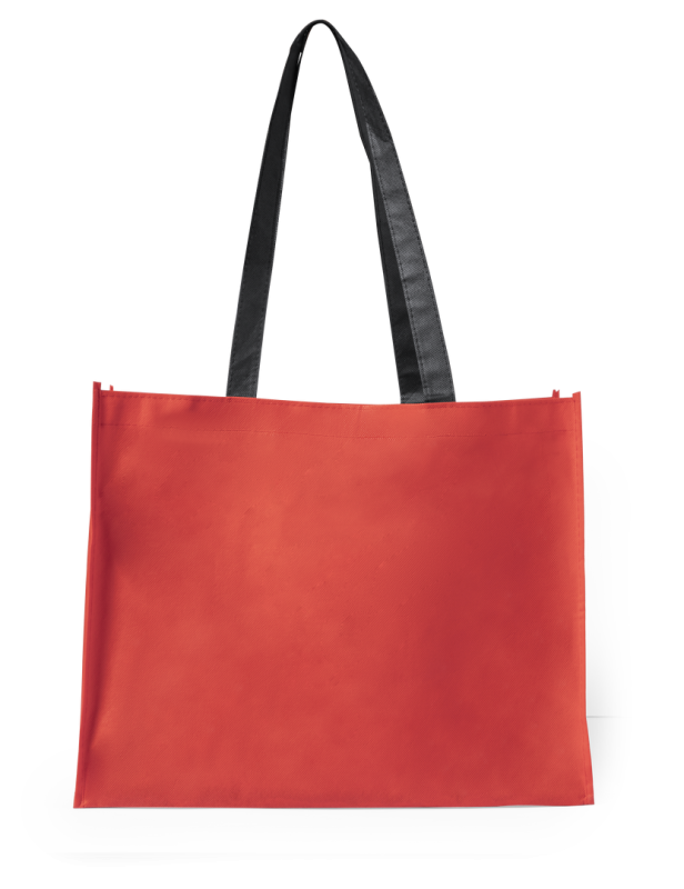 Borse in TNT con manici lunghi con scritte stampate f.to 40x32x11 cm. - cod. MK3209