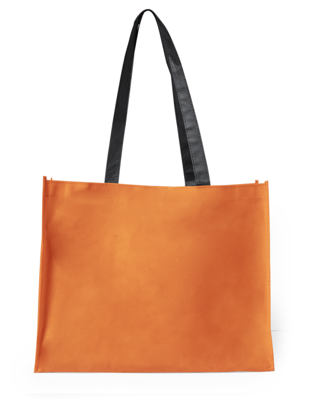 Borse in TNT con manici lunghi con scritte stampate f.to 40x32x11 cm. - cod. MK3209