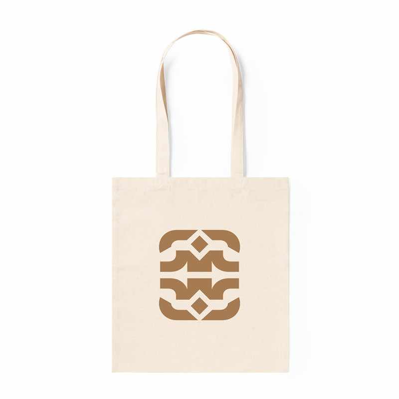 Borsa in cotone f.to 37x41 cm. con manici lunghi - cod. MK3322