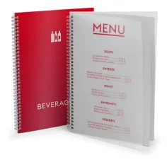 Menù con spiralatura Wire-O e copertina protettiva