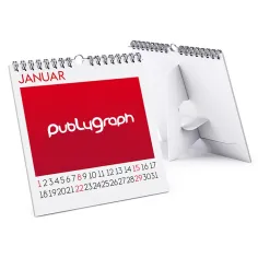 Calendari da tavolo con spiralatura Wire-O e appoggio sul retro