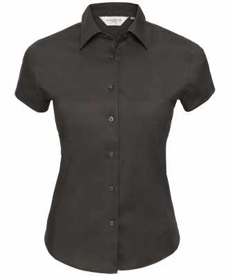 Camicia elasticizzata aderente a maniche corte da donna, facile da lavare - cod. RWJ947F