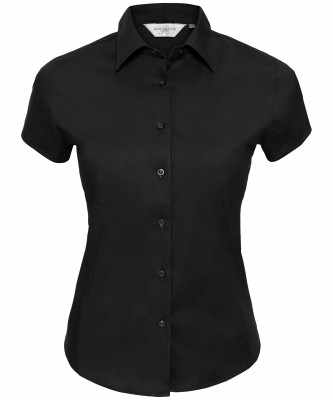 Camicia elasticizzata aderente a maniche corte da donna, facile da lavare - cod. RWJ947F