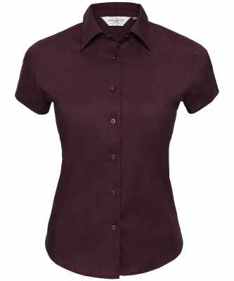 Camicia elasticizzata aderente a maniche corte da donna, facile da lavare - cod. RWJ947F