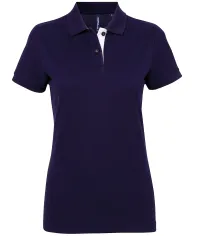 Polo a contrasto da donna 100% cotone da personalizzare