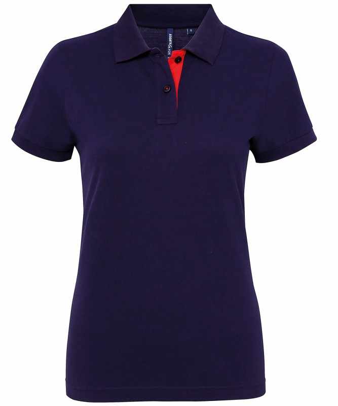 Polo a contrasto da donna 100% cotone da personalizzare - cod. RWAQ022