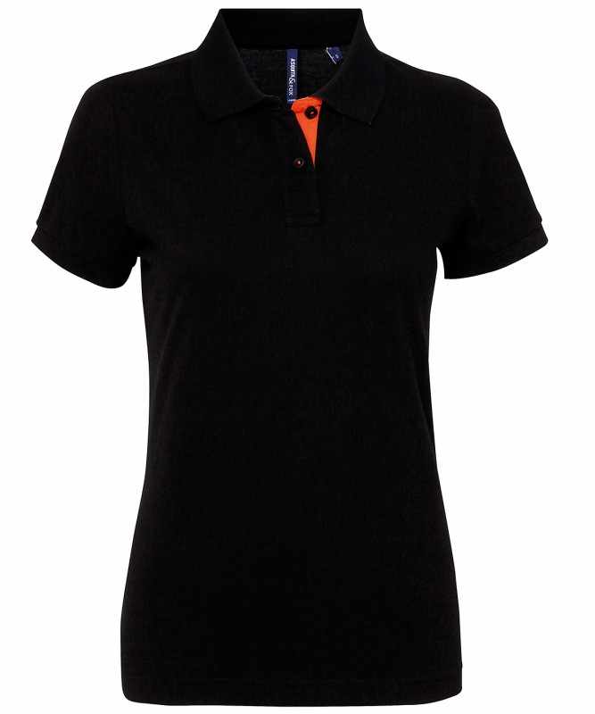 Polo a contrasto da donna 100% cotone da personalizzare - cod. RWAQ022