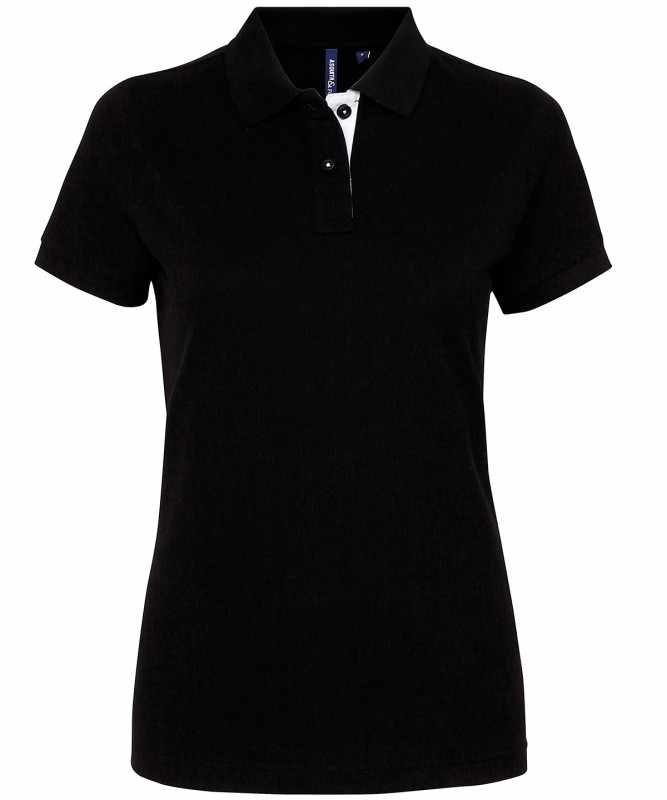 Polo a contrasto da donna 100% cotone da personalizzare - cod. RWAQ022