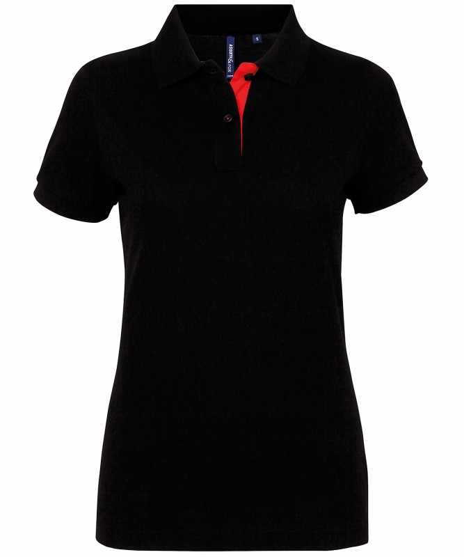 Polo a contrasto da donna 100% cotone da personalizzare - cod. RWAQ022