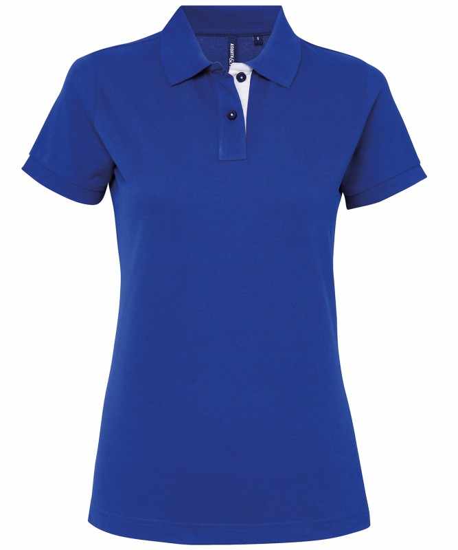 Polo a contrasto da donna 100% cotone da personalizzare - cod. RWAQ022