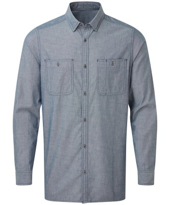 Camicia da uomo in chambray, certificata biologica e Fairtrade - cod. RWPR247 Camicia da uomo in chambray, certificata biologica e Fairtrade - cod. RWPR247
