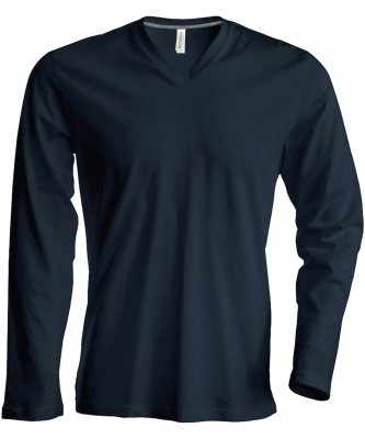 T-shirt da uomo a maniche lunghe con scollo a V - cod. RWKB358