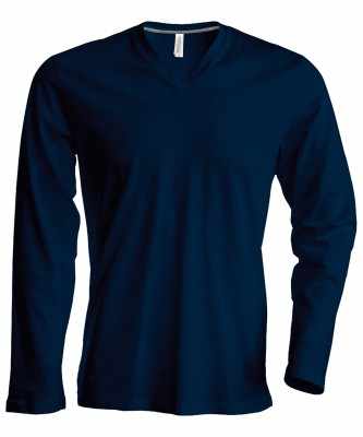 T-shirt da uomo a maniche lunghe con scollo a V - cod. RWKB358
