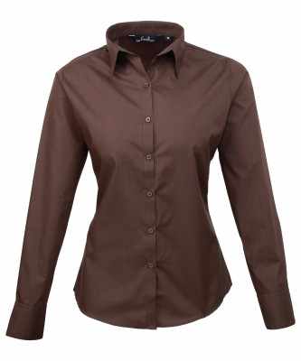Camicetta da donna a maniche lunghe in popeline - cod. RWPR300 Camicetta da donna a maniche lunghe in popeline - cod. RWPR300