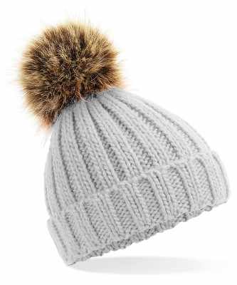Berretto spesso con pompon di pelliccia per neonati/bambini - cod. RWB412A