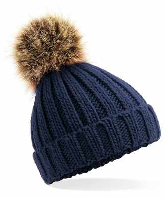 Berretto spesso con pompon di pelliccia per neonati/bambini - cod. RWB412A