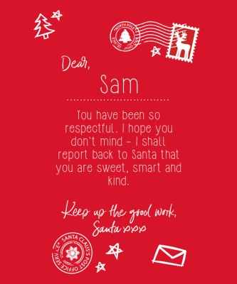 Maglietta personalizzabile con lettera per Babbo Natale per bambini - cod. RWCS145