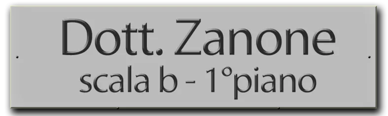 Targhe in alluminio f.to 6x18 cm. incisa su 2 righe