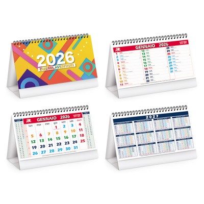 Calendarietto con scritte serigrafate da tavolo Calendarietto con scritte serigrafate da tavolo