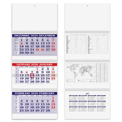 Calendario trittico 3 spirali - Spiral plus cod. PA510
