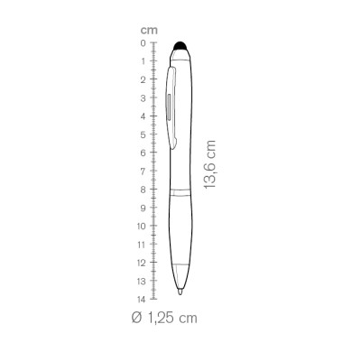 Penna a sfera con gommino per touch screen - Flash plus cod. PD091