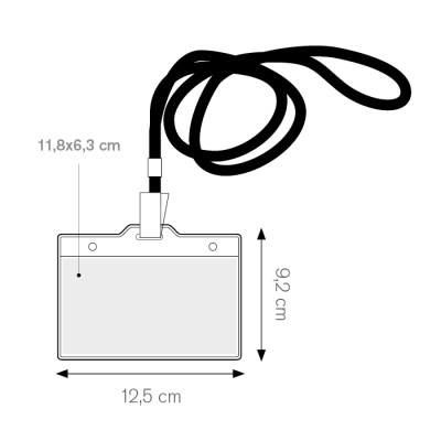 Portabadge con nastrino e clip nichelata - Conference cod. PH544