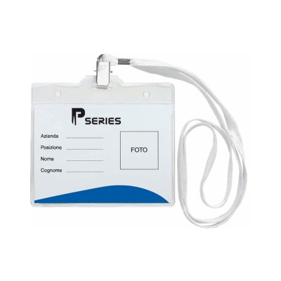 Portabadge con nastrino e clip nichelata - Conference cod. PH544