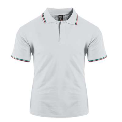Polo mezza manica cotone con profili tricolore - Polo italia cod. NK205