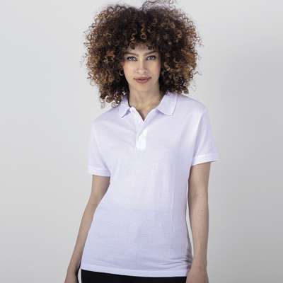Polo mezza manica in polycotton, bianco - Los angeles cod. NK211