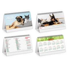 Calendarietto da tavolo personalizzato "Cani e gatti" - cod. PA403
