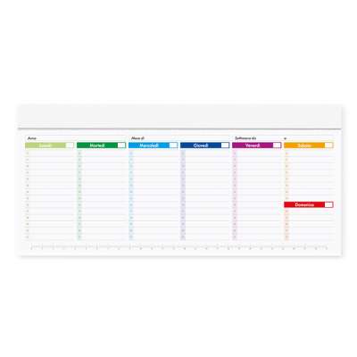 Testata cartoncino bianco - Slim planning multicolor cod. PA807