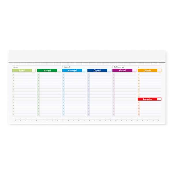 Testata cartoncino bianco - Slim planning multicolor cod. PA807