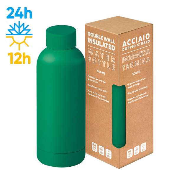 Borraccia in acciaio inox 304/201 - Matte bottle 500 cod. PC415
