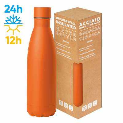 Borraccia in acciaio inox 304/201 - Steel mat bottle 500 flat cod. PC416