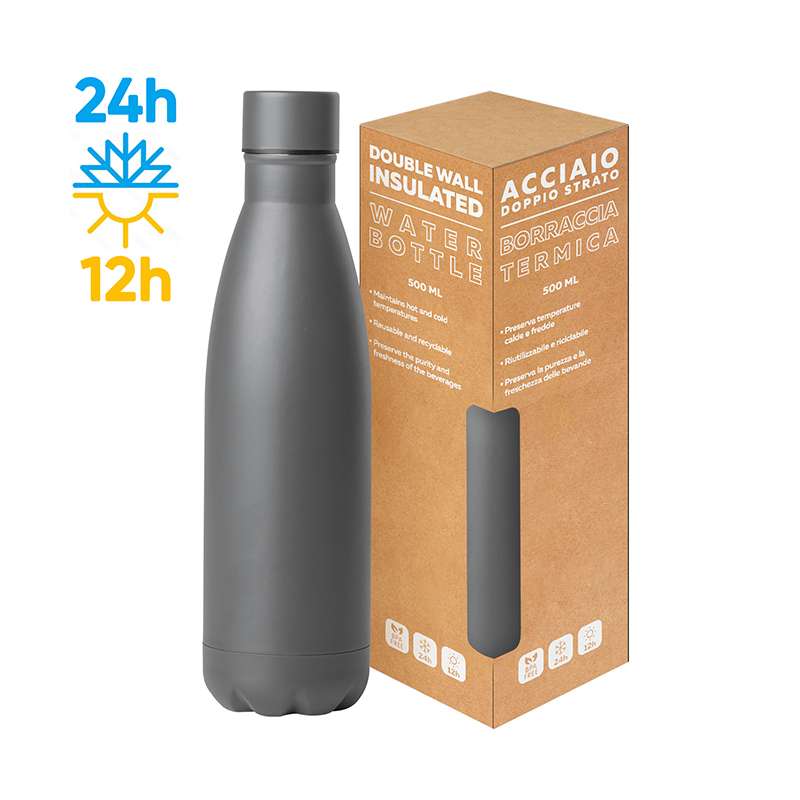 Borraccia in acciaio da 500 ml da serigrafare - cod. PC416