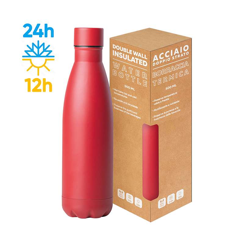 Borraccia in acciaio da 500 ml da serigrafare - cod. PC416