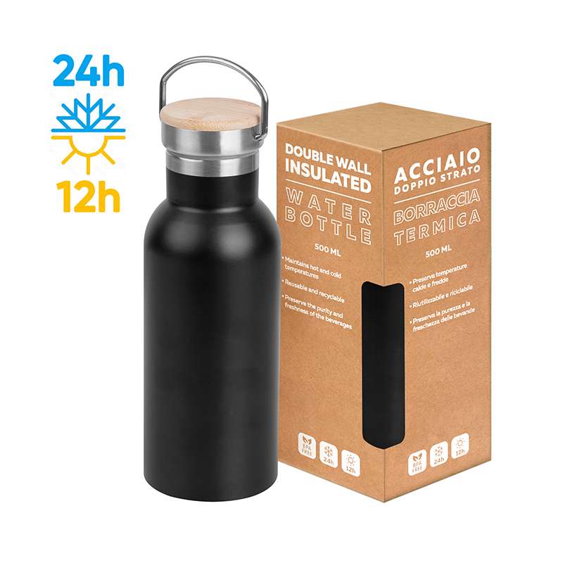 Borraccia in acciaio da 500 ml con stampa logo - cod. PC431