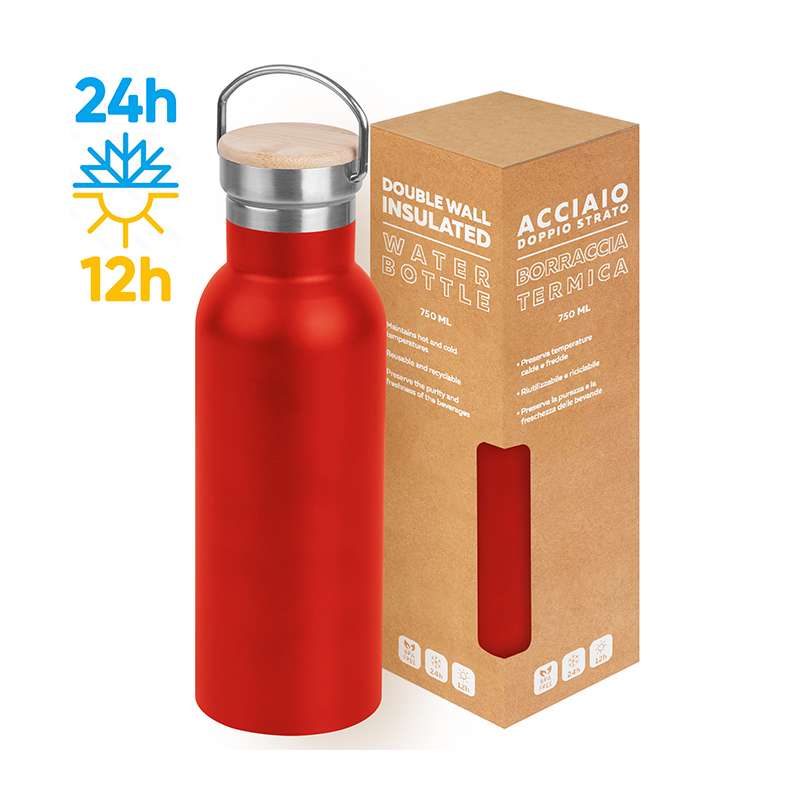 Borraccia in acciaio da 750 ml con logo - cod. PC437