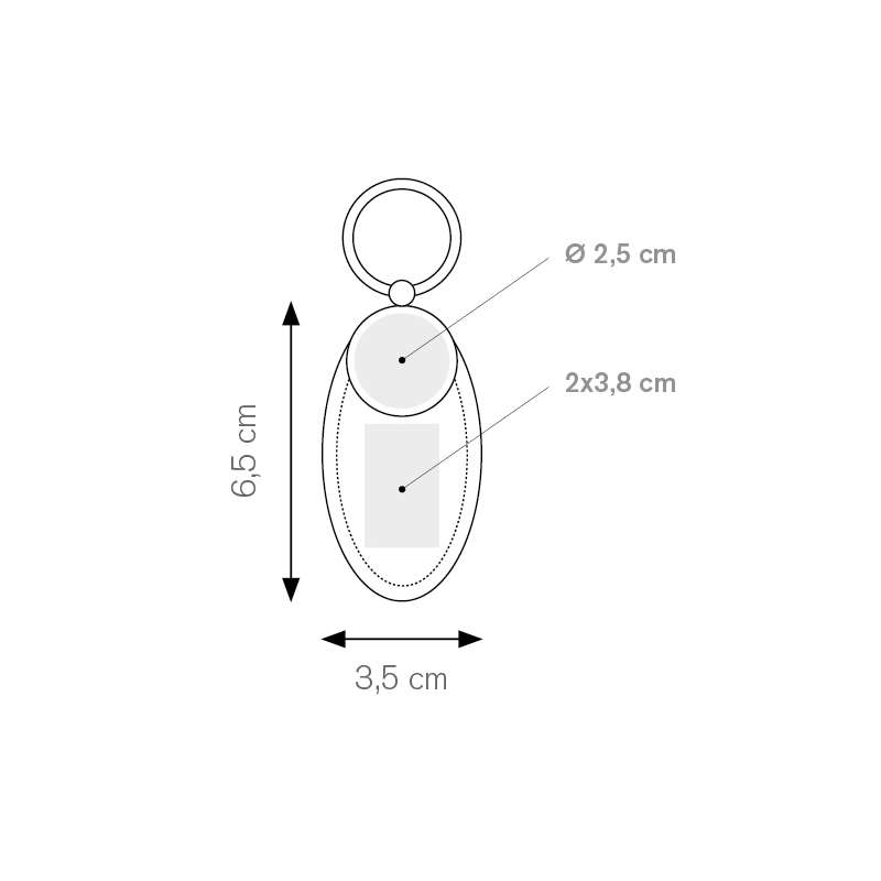 Portachiavi ad anello piatto - Cult cod. PE029